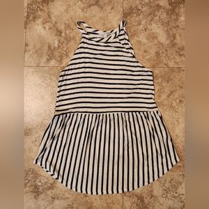 Navy and white striped tank